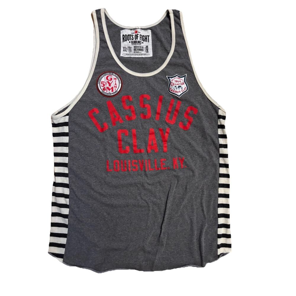 Roots Of Fight Cassius Clay Rare Tank Top 2XL 1964 Champ & 5th Street Patches
